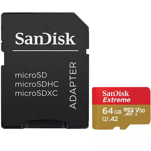 Sandisk Extreme 64GB Micro SD A2 SDXC with Adaptor NEW-image