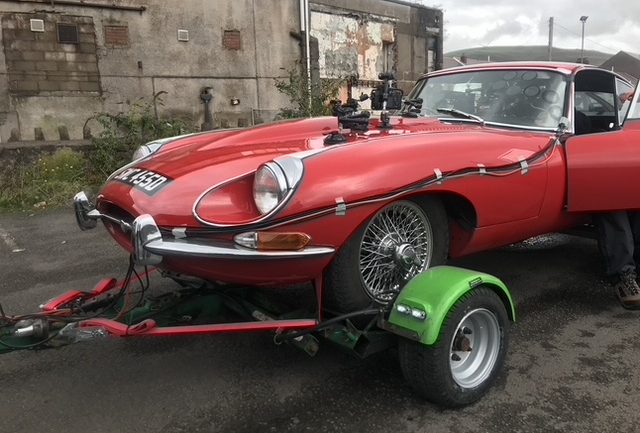 Extreme Tow Dolly system with Jaguar E-type