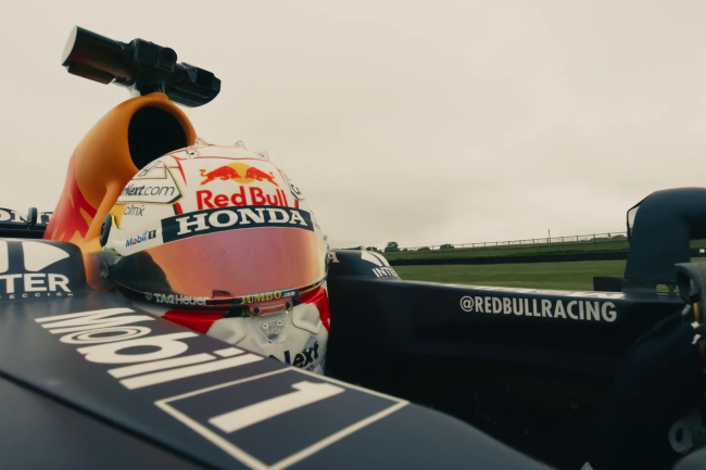 Onboard Minicam shoot of Red Bull Racing Driver